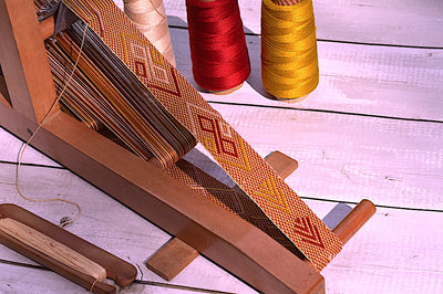 3 colour pick-up Inkle weaving