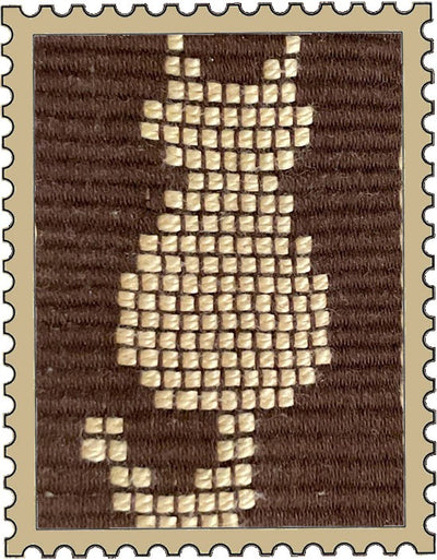 Stamp sized motifs weaving on Inkle loom
