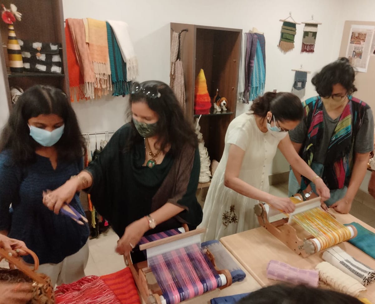 National handloom day at the studio - Shuttles and Needles